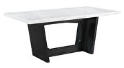 Trestle base marble top dining table espresso and white by Coaster additional picture 9