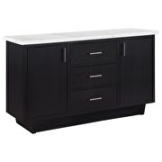 Sherry 3-drawer marble top dining sideboard server white and rustic espresso by Coaster additional picture 2