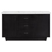 Sherry 3-drawer marble top dining sideboard server white and rustic espresso by Coaster additional picture 3