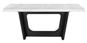 Trestle base marble top dining table espresso and white by Coaster additional picture 5