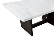 Trestle base marble top dining table espresso and white by Coaster additional picture 7