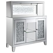 2-door mirrored wine cabinet with faux crystal inlay silver by Coaster additional picture 13