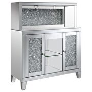 2-door mirrored wine cabinet with faux crystal inlay silver by Coaster additional picture 14