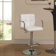 Modern white bar stool with adjustable height by Coaster additional picture 2