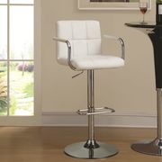 Modern white bar stool with adjustable height additional photo 3 of 3