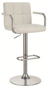 Modern white bar stool with adjustable height by Coaster additional picture 4