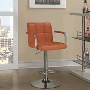Modern bar stool in orange by Coaster additional picture 3