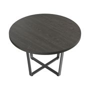 Dark oak / gray / gunmetal round dining table by Coaster additional picture 2