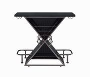 Contemporary black stacked triangle bar unit by Coaster additional picture 2