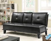 Black leatherette cup holder sofa bed by Coaster additional picture 2