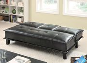 Black leatherette cup holder sofa bed by Coaster additional picture 3
