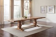 Rectangular solid wood double pedestal dining table by Coaster additional picture 7