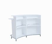 Contemporary white bar unit with stemware racks by Coaster additional picture 2
