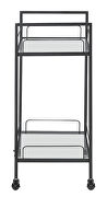 Clear and black finish serving cart with glass shelves by Coaster additional picture 4