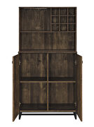 Rustic oak herringbone finish 2-door wine cabinet by Coaster additional picture 5