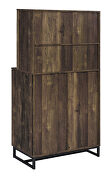 Rustic oak herringbone finish 2-door wine cabinet by Coaster additional picture 7