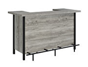 Gray driftwood finish bar unit with footrest by Coaster additional picture 2