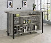 Gray driftwood finish bar unit with footrest by Coaster additional picture 7