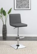 Adjustable bar stool in gray leatherette by Coaster additional picture 9