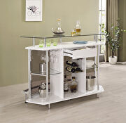 Contemporary crescent shaped front bar unit in white high gloss lacquer finish by Coaster additional picture 2