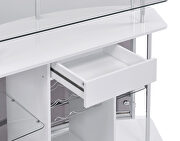 Contemporary crescent shaped front bar unit in white high gloss lacquer finish by Coaster additional picture 5