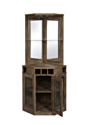 Rustic style corner bar cabinet by Coaster additional picture 5