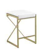 Counter height stool in white / sunny gold by Coaster additional picture 2