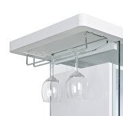 White high gloss finish rectangular bar unit with footrest and glass side panels by Coaster additional picture 7