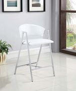 Contemporary white and chrome counter-height stool by Coaster additional picture 2