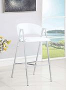 Contemporary white and chrome bar-height stool by Coaster additional picture 2