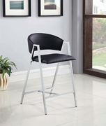 Contemporary black and chrome counter-height stool by Coaster additional picture 2