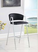 Contemporary black and chrome bar-height stool by Coaster additional picture 2