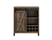 Rustic, farmhouse bar cabinet with sliding barn door by Coaster additional picture 3