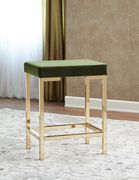 Counter height stool in green velvet by Coaster additional picture 2