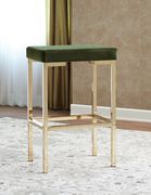 Bar stool in green velvet / golden rose metal by Coaster additional picture 2
