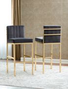 Bar stool in black velvet by Coaster additional picture 2