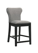Gray fabric upholstery solid back counter height stools with nailhead trim (set of 2) by Coaster additional picture 2
