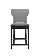Gray fabric upholstery solid back counter height stools with nailhead trim (set of 2) by Coaster additional picture 3