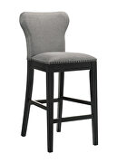 Gray fabric upholstery solid back bar stools with nailhead trim (set of 2) by Coaster additional picture 2