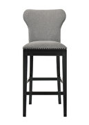 Gray fabric upholstery solid back bar stools with nailhead trim (set of 2) by Coaster additional picture 3