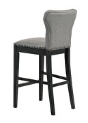 Gray fabric upholstery solid back bar stools with nailhead trim (set of 2) by Coaster additional picture 5