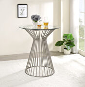 Satin nickel metal finish bar table by Coaster additional picture 2
