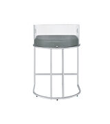 Gray leatherette acrylic counter height stool by Coaster additional picture 3
