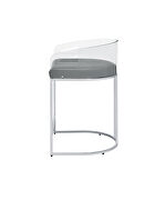 Gray leatherette acrylic counter height stool by Coaster additional picture 4