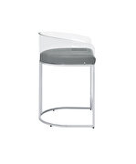 Gray leatherette acrylic counter height stool by Coaster additional picture 5