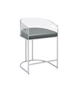 Gray leatherette acrylic counter height stool by Coaster additional picture 7