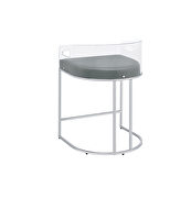 Gray leatherette acrylic counter height stool by Coaster additional picture 8