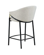 Beige linen-like fabric upholstery counter height stool by Coaster additional picture 3