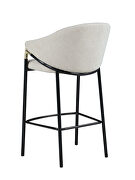 Beige linen-like fabric upholstery bar stool by Coaster additional picture 3