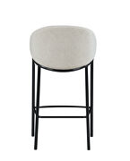 Beige linen-like fabric upholstery bar stool by Coaster additional picture 4